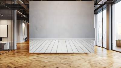 room interior with concrete wall and wood floor Wall mural