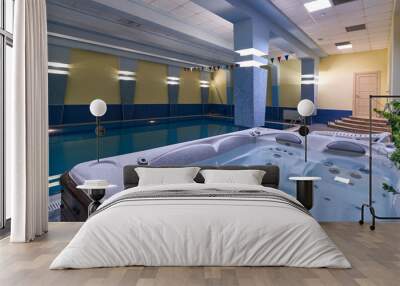 Indoors swimming pool in modern gym fitness spa Wall mural