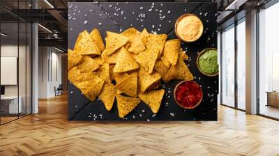 Mexican nachos with sauces Wall mural