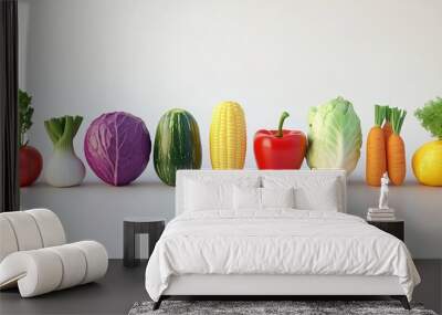 3D vegetable png cut out element set Wall mural