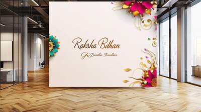 Vector Illustration of Happy Rakhi Festival Greeting Background.ikkustration Wall mural