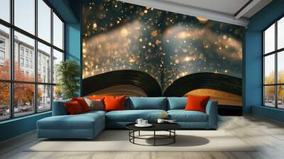 Open Book With Magical Glow Wall mural