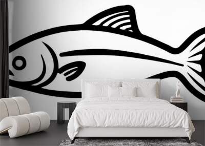 Salmon fish icon Wall mural