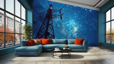 AI driven optimization of energy distribution in smart grids Wall mural