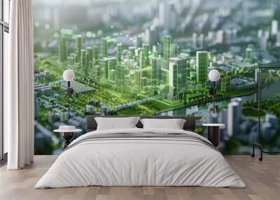 AI driven urban planning tools for sustainable city development Wall mural