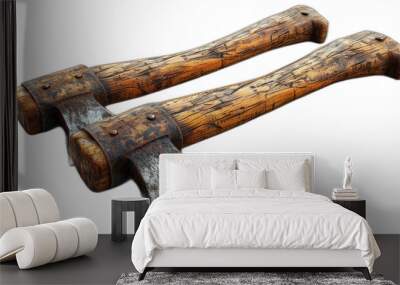 Axe on white background.  Wall mural