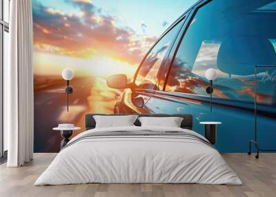 Solar film coatings for car windows, solid color background Wall mural