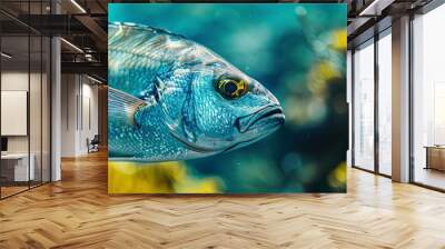 close up of a colorful tropical fish in the ocean, oceanic life scene, fish in underwater, underwater life Wall mural