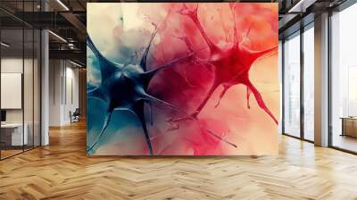 colored neurographic wallpaper, colorful neurographical art, abstract wallpaper Wall mural