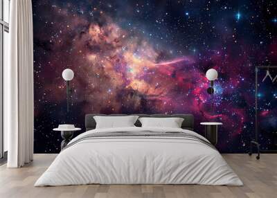 galaxy with stars in space, galaxy in the dark, stars and galaxy in dark space Wall mural