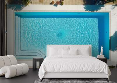 modern designed swimming pool, coral blue water in the pool Wall mural