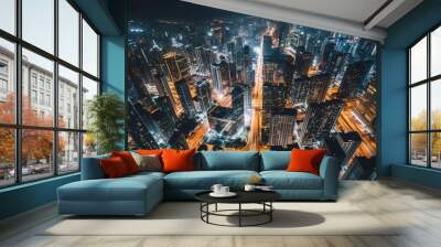 panoramic view of the city, aerial view of the city, buildings scene, biuldings in the city, top view of buildings in the city Wall mural