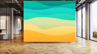 Summer vacation Minimalist Gradient sea shore water waves scenery view Wall mural