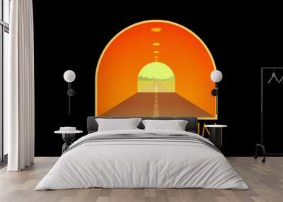 Tunnel passageway into adventure, journey, road trip, exploration concept design Wall mural