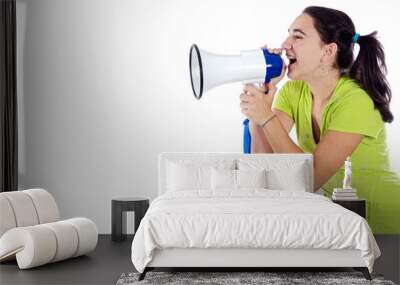 Adolescent with megaphone Wall mural