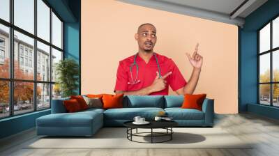 African doctor wearing red uniform Wall mural