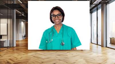 African doctor with green uniform Wall mural