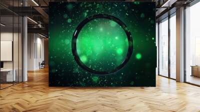 Dark background with lighty and glittering circle. Generative AI Wall mural