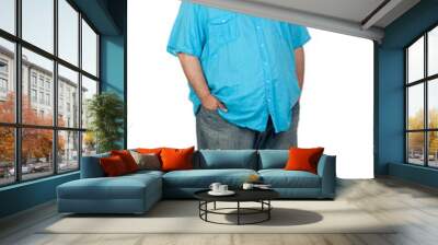 Happy fat man Wall mural