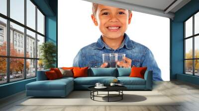 Latin boy drinking water Wall mural