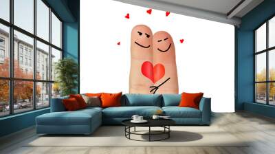 Love symbolized with two fingers Wall mural