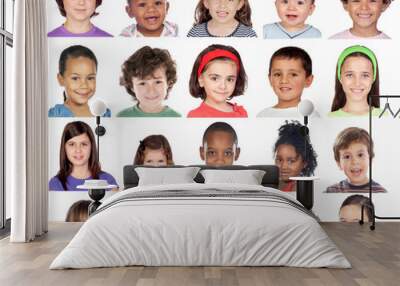 Photo collage of children Wall mural