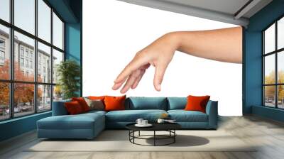 Woman's hand dropping something Wall mural