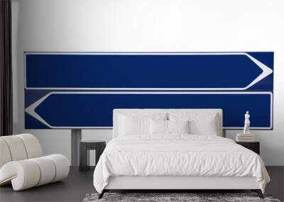 Blue Direction Signs Wall mural