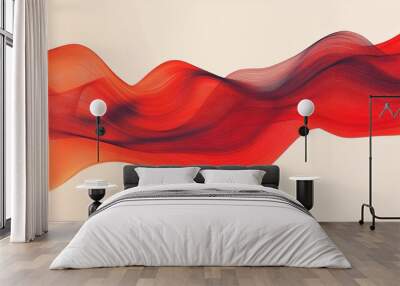 Red wave effect in the middle abstract background Wall mural