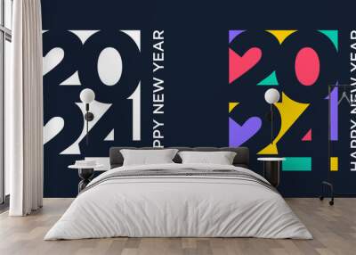 2024 Happy New Year logo design vector. colorful and trendy new year 2024 design template. Wall mural