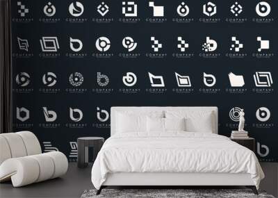 abstract letter B logo icon set. design for business of luxury, elegant, simple. Wall mural