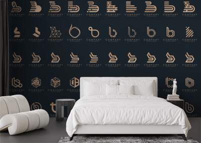 abstract letter B logo icon set. design for business of luxury, elegant, simple. Wall mural