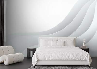 Abstract white and gray modern wave soft luxury texture with smooth and clean vector illustration. Wall mural