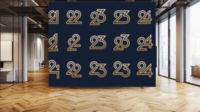 collection of creative number 20 to 29 logo designs. abstract number design vector illustration Wall mural