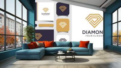 Creative Diamond Concept Logo Design Template and business card design Wall mural