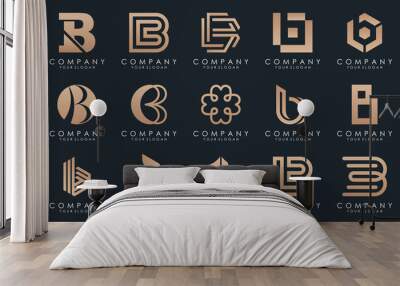 creative letter B logo icon set. design for business of luxury, elegant, simple. Wall mural