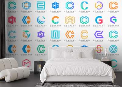 creative letter C logo icon set. design for business of luxury, elegant, simple. Wall mural