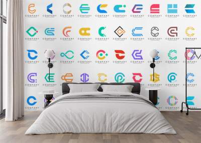 creative letter C logo icon set. design for business of luxury, elegant, simple. Wall mural