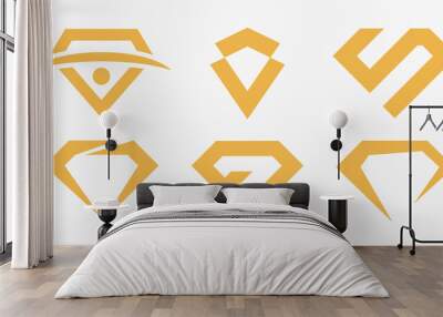 diamond logo icon set. brilliant vector illustration. Wall mural