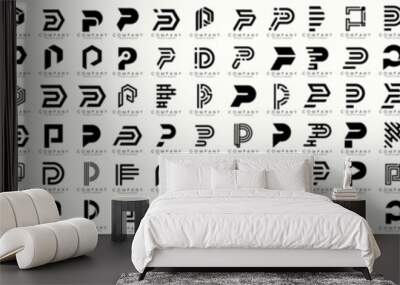 mega collection letters P logo design. modern creative monogram icon design inspiration. Wall mural