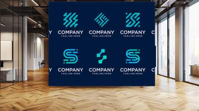 Set of collection initial letter S SS logo template. icons for business of fashion, sport, automotive, technology digital. Wall mural