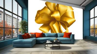 Golden ribbon isolated on white background Wall mural