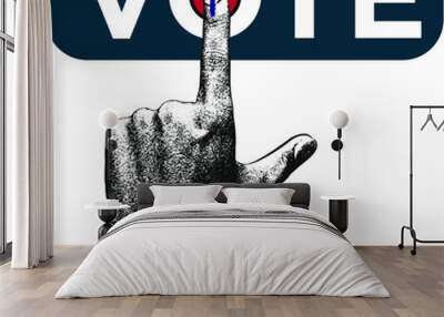 Indian male voter hand with voting sign realistic vector with vote text Wall mural