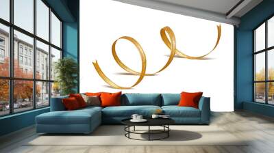 shiny Golden ribbon isolated on white background Wall mural