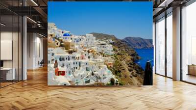 Traditional Greek village/town with sea view  Wall mural