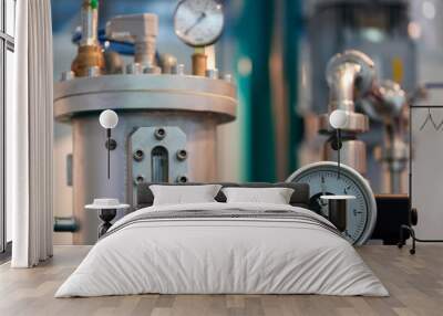 industrial equipment with pressure gauge Wall mural