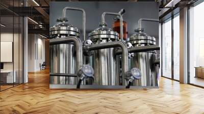 stainless steel tanks, pipes, and fittings Wall mural