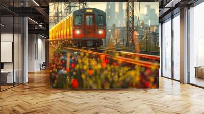 Expansive Power Substation in Realistic Kodachrome Style Wall mural