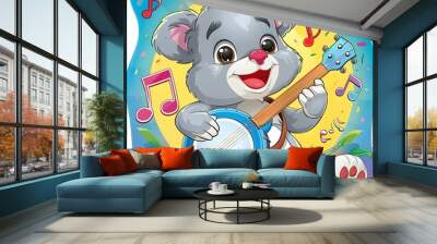 elephant with a guitar Wall mural