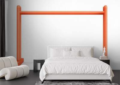 Orange hurdle, white isolated background Wall mural